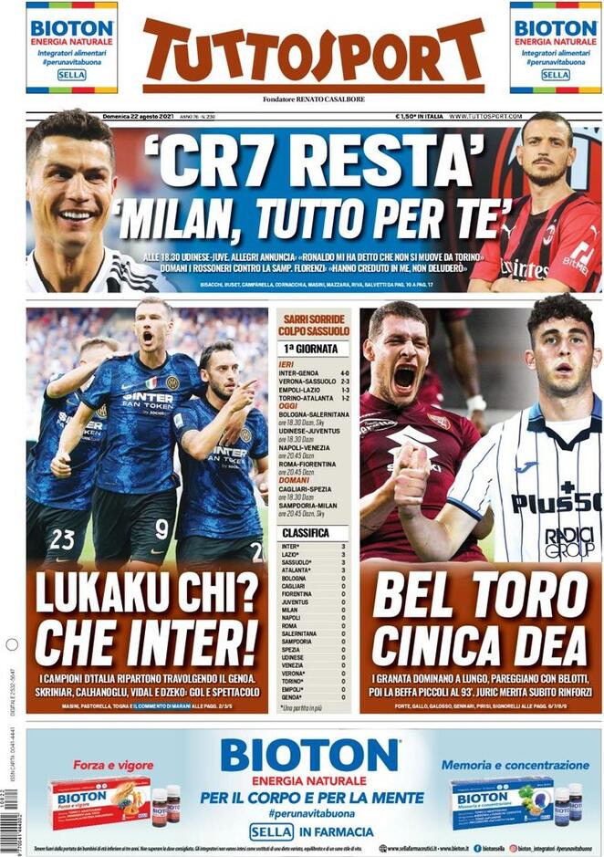 Rassegna stampa Juve: prime pagine quotidiani sportivi - 22 agosto 2021 44 WhatsApp Image 2021 08 22 at 07.43.34
