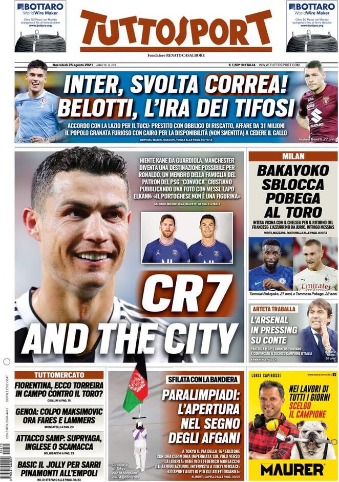 Rassegna stampa Juve: prime pagine quotidiani sportivi - 25 agosto 2021 44 WhatsApp Image 2021 08 25 at 07.42.15