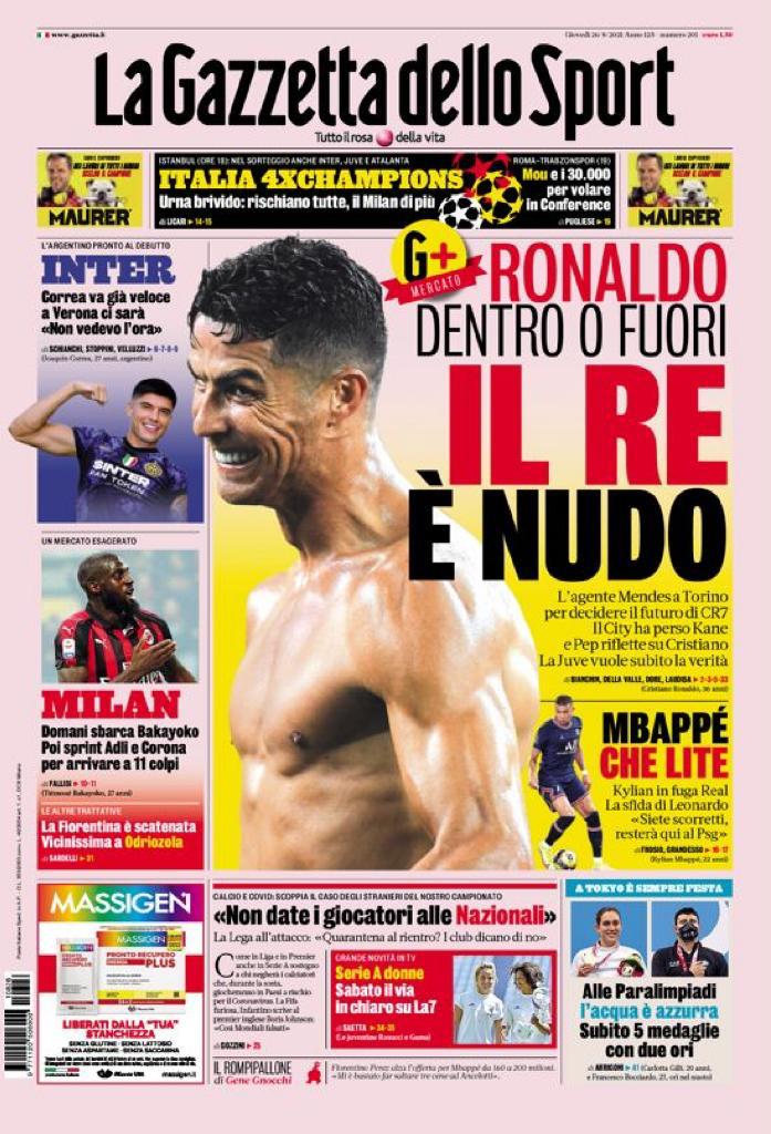 Rassegna stampa Juve: prime pagine quotidiani sportivi - 26 agosto 2021 43 WhatsApp Image 2021 08 26 at 07.26.54