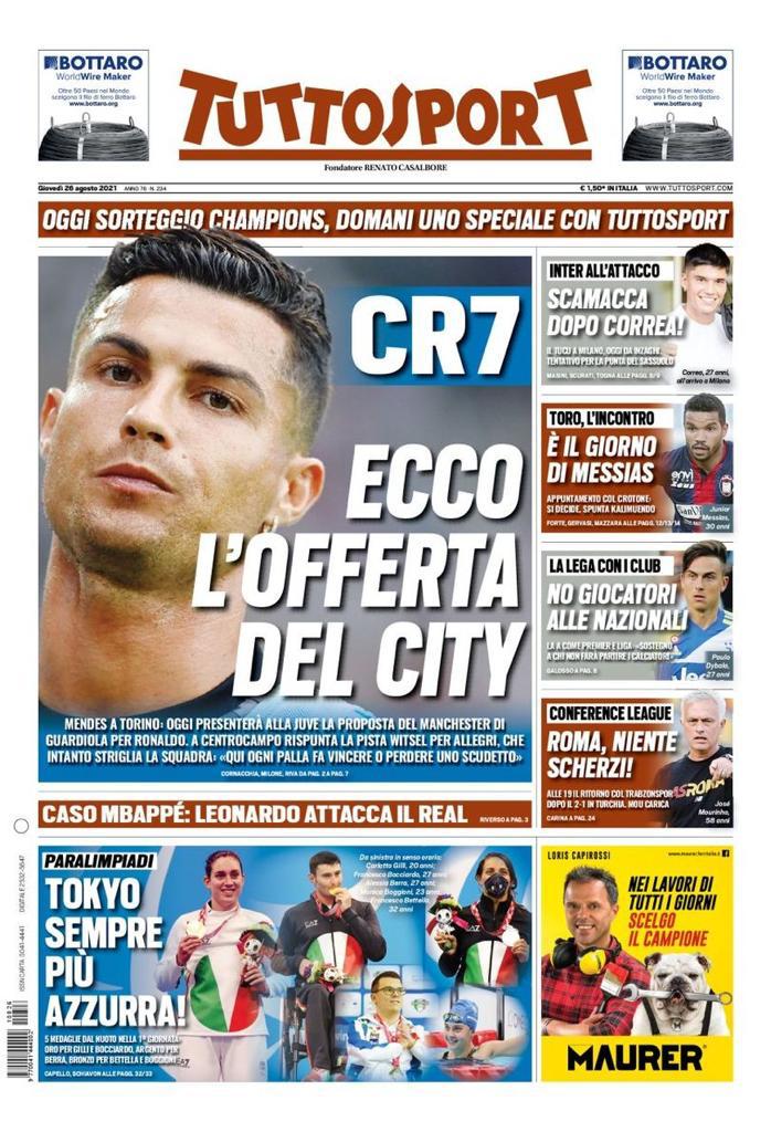 Rassegna stampa Juve: prime pagine quotidiani sportivi - 26 agosto 2021 45 WhatsApp Image 2021 08 26 at 07.27.18