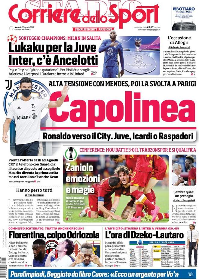 Rassegna stampa Juve: prime pagine quotidiani sportivi - 27 agosto 2021 47 WhatsApp Image 2021 08 27 at 07.50.15 2
