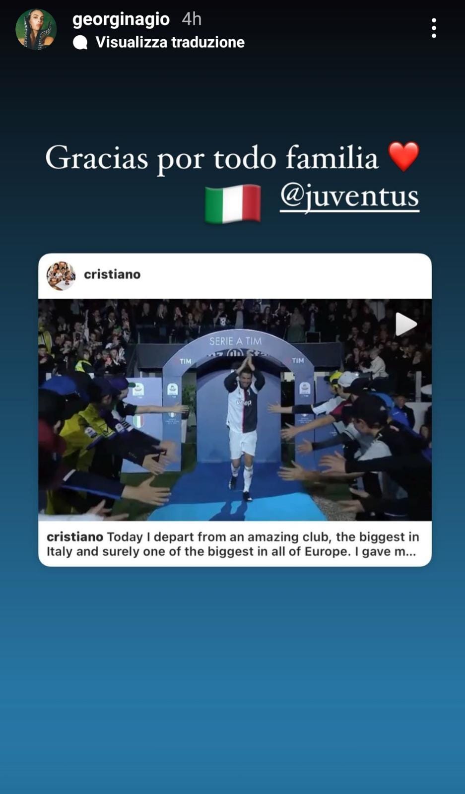 Georgina Rodriguez, messaggio d'amore alla Juventus dopo l'addio - FOTO 39 WhatsApp Image 2021 08 27 at 23.01.41