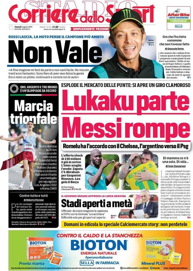 Rassegna stampa Juve: prime pagine quotidiani sportivi - 6 agosto 2021 45 corriere