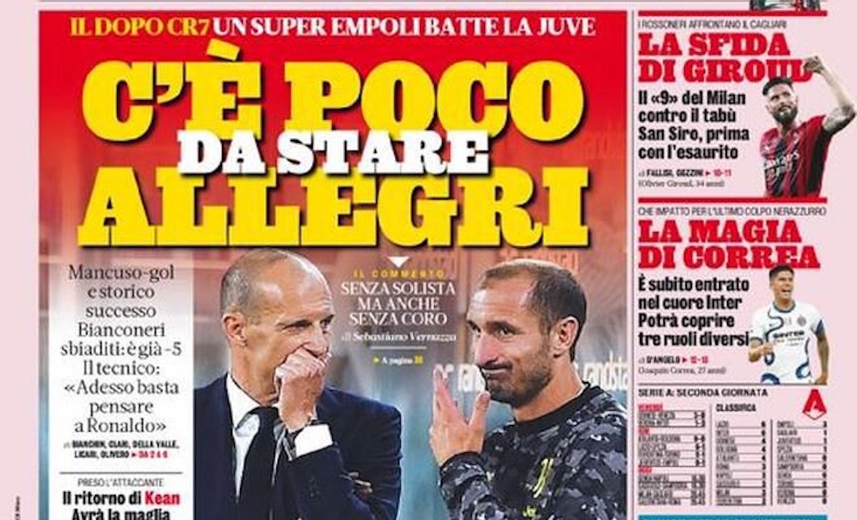 Rassegna stampa Juve: prime pagine quotidiani sportivi - 29 agosto 2021 42 gazzetta dello sport