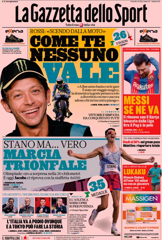 Rassegna stampa Juve: prime pagine quotidiani sportivi - 6 agosto 2021 44 gazzetta