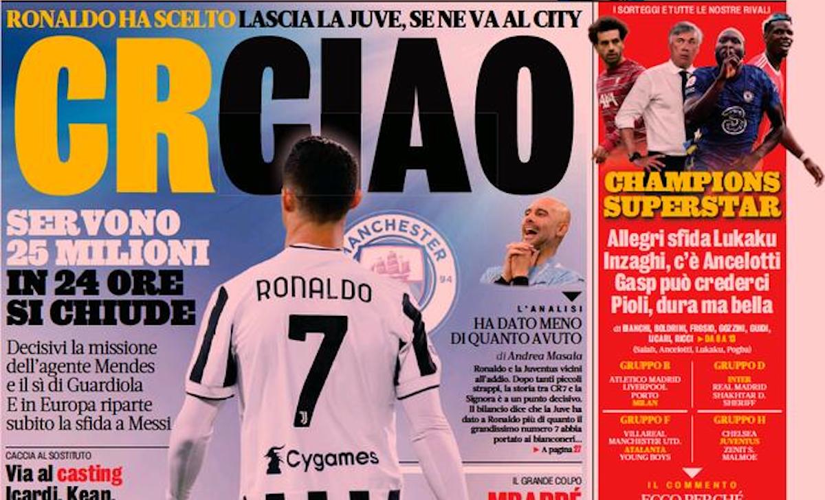 Rassegna stampa Juve: prime pagine quotidiani sportivi - 27 agosto 2021 46 la gazzetta dello sport