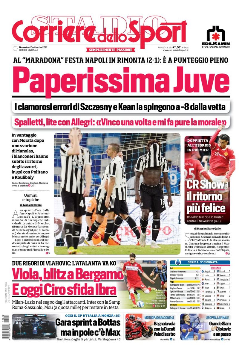 Rassegna stampa Juve: prime pagine quotidiani sportivi - 12 settembre 2021 44 E D2tZiWQAE3pkJ 1