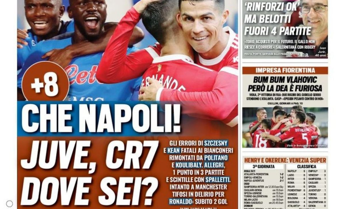 Rassegna stampa Juve: prime pagine quotidiani sportivi - 12 settembre 2021 42 Progetto senza titolo 2021 09 12T081139.745