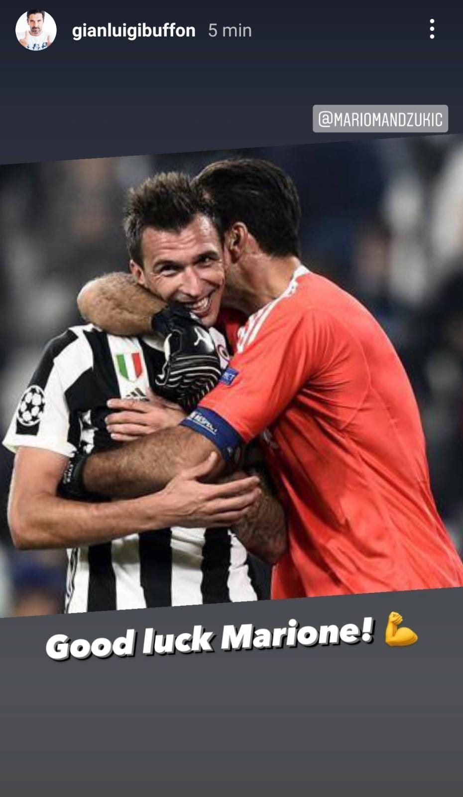 Buffon saluta Mandzukic: «Buona fortuna Marione!» - FOTO 39 WhatsApp Image 2021 09 03 at 20.03.26