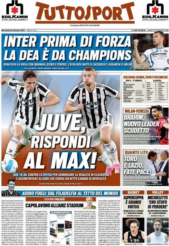 Rassegna stampa Juve: prime pagine quotidiani sportivi - 22 settembre 2021 43 WhatsApp Image 2021 09 22 at 07.30.33