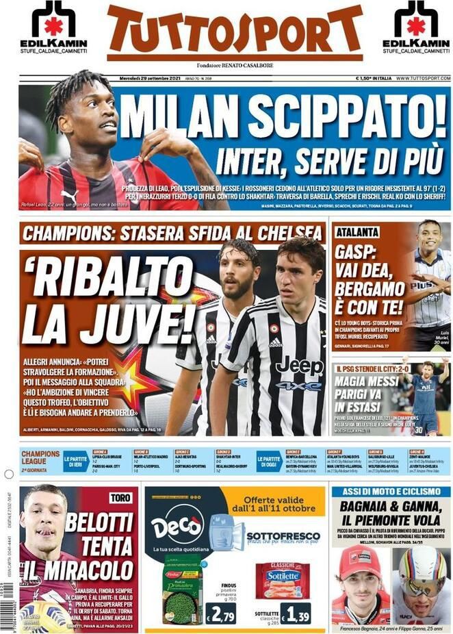 Rassegna stampa Juve: prime pagine quotidiani sportivi - 29 settembre 2021 41 WhatsApp Image 2021 09 29 at 07.34.01