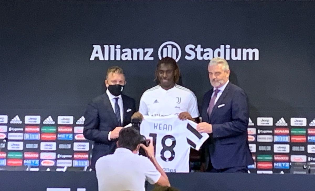 Juve, senti Kean: «Abbiamo grandi obiettivi, sicuro che Allegri farà bene» 36 conferenza stampa kean