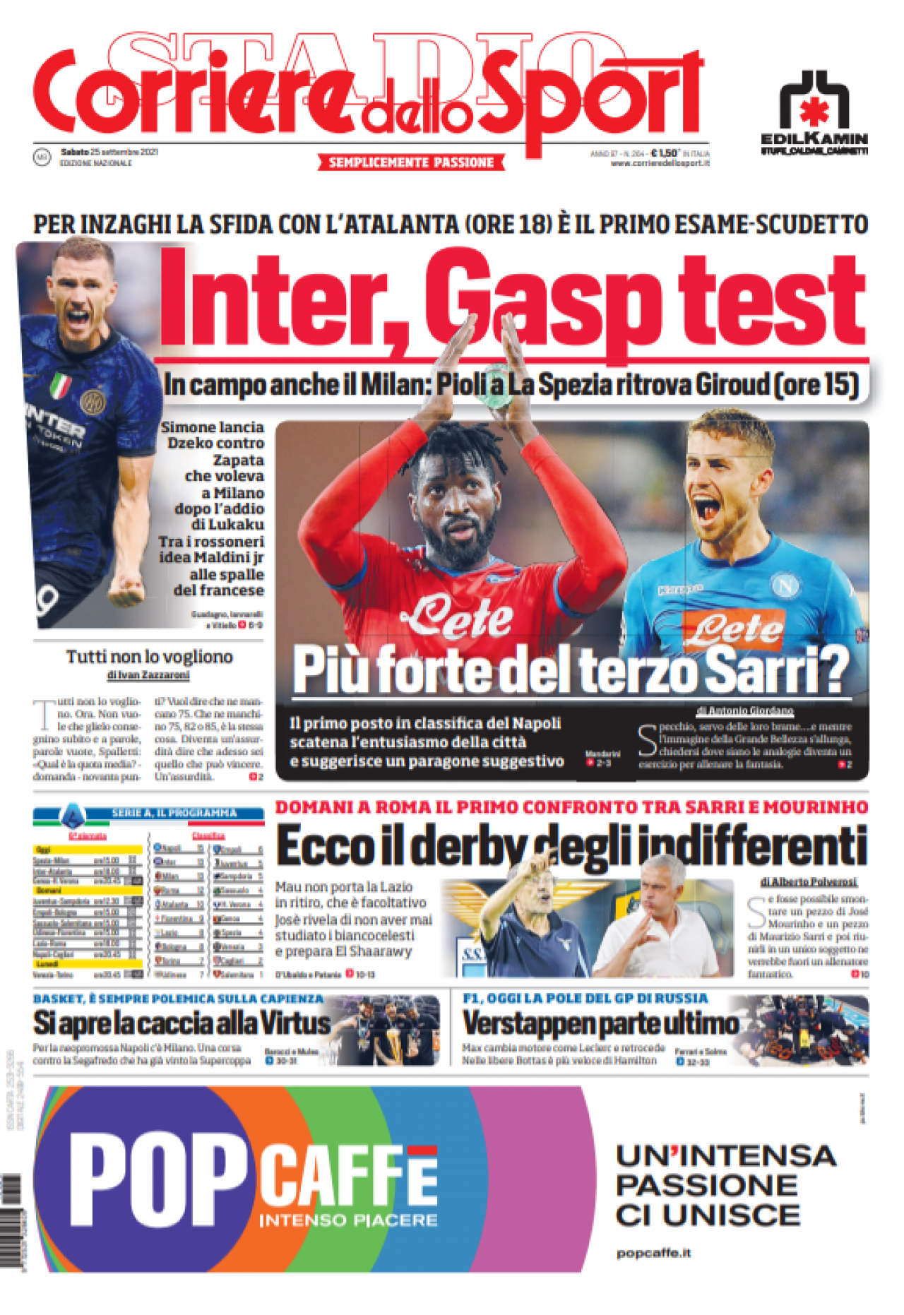 Rassegna stampa Juve: prime pagine quotidiani sportivi - 25 settembre 2021 9 corriere 25 settembre 1