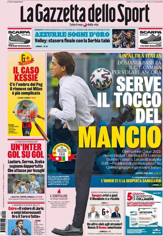 Rassegna stampa Juve: prime pagine quotidiani sportivi - 4 settembre 2021 44 la gazzetta dello sport 2021 09 04 6132a8fe13304