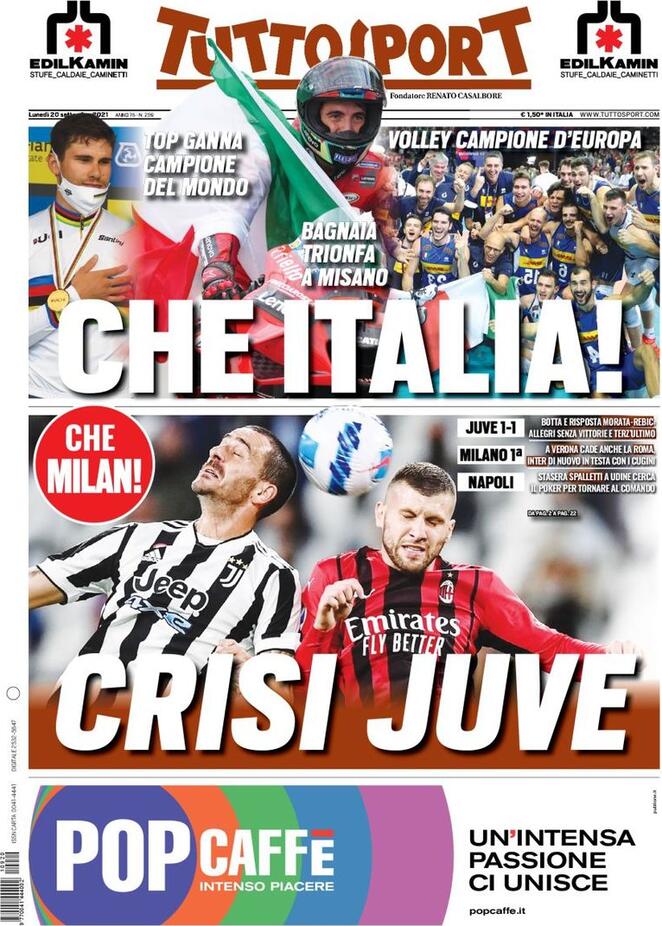 Rassegna stampa Juve: prime pagine quotidiani sportivi - 20 settembre 2021 43 tuttosport 2021 09 20 6147ba3d0d042