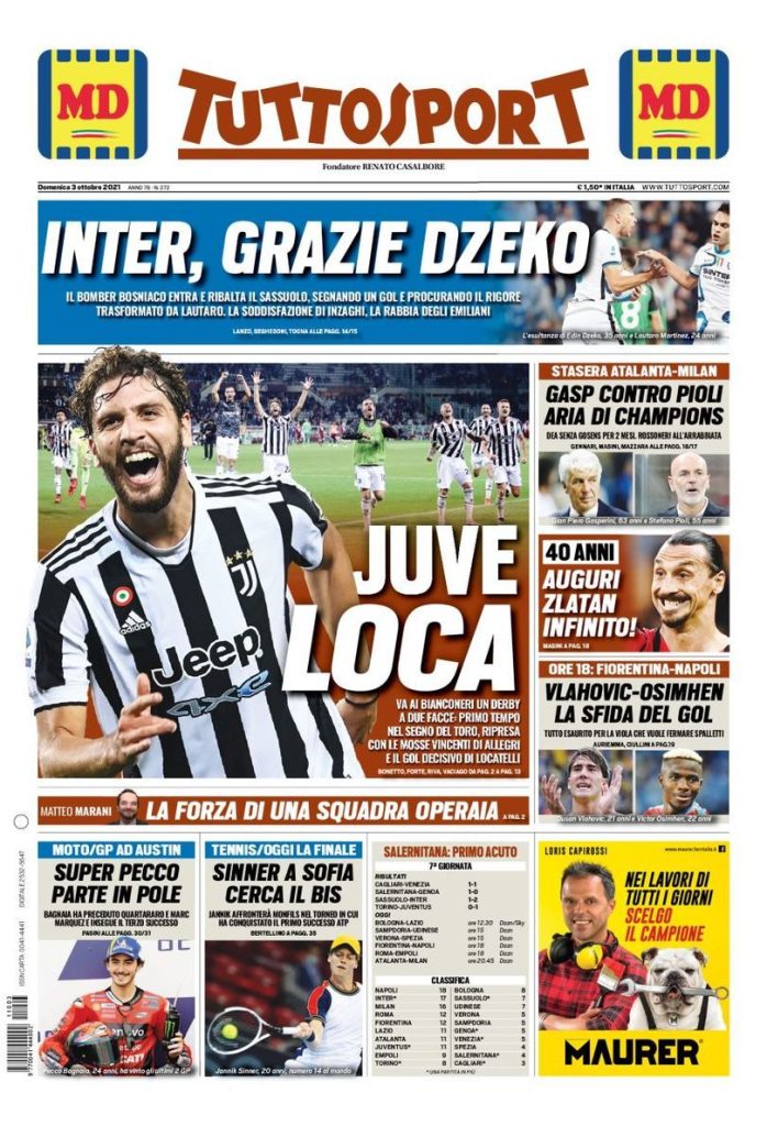Rassegna stampa Juve: prime pagine quotidiani sportivi - 3 ottobre 2021 44 WhatsApp Image 2021 10 03 at 07.59.37 2