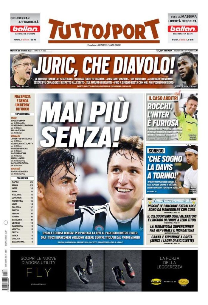 Rassegna stampa Juve: prime pagine quotidiani sportivi - 26 ottobre 2021 44 WhatsApp Image 2021 10 26 at 07.38.08 2