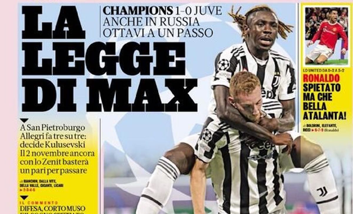 Rassegna stampa Juve: prime pagine quotidiani sportivi - 21 ottobre 2021 42 la gazzetta dello sport 1