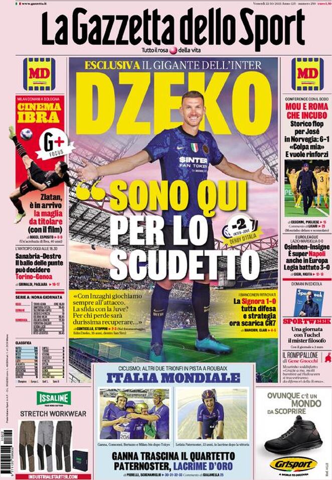 Rassegna stampa Juve: prime pagine quotidiani sportivi - 22 ottobre 2021 44 la gazzetta dello sport 2021 10 22 6171f00aeea37