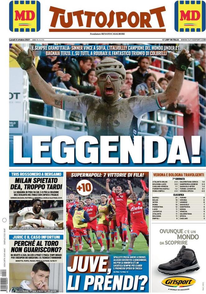 Rassegna stampa Juve: prime pagine quotidiani sportivi - 4 ottobre 2021 44 tuttosport 2021 10 04 615a2f85ef11f