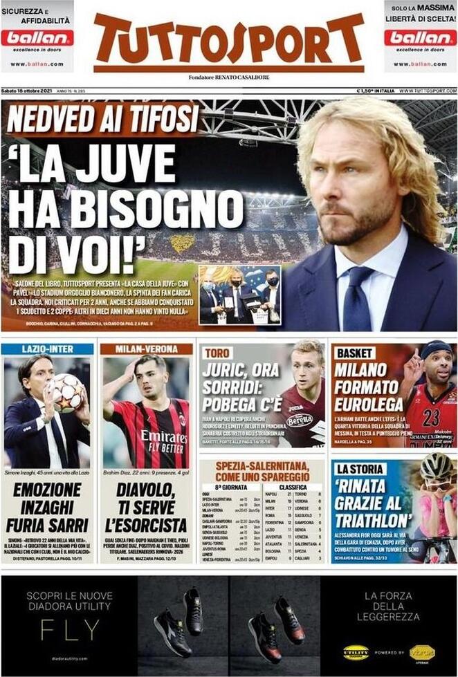Rassegna stampa Juve: prime pagine quotidiani sportivi - 16 ottobre 2021 43 tuttosport 2021 10 16 616a504f88c11 1