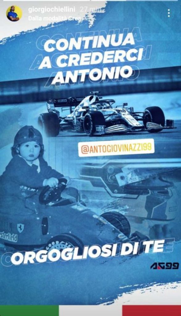 Chiellini scrive a Giovinazzi: il messaggio al pilota di Formula 1 - FOTO 39 168522ab 9e4a 4f87 87aa ec69a07bd65d