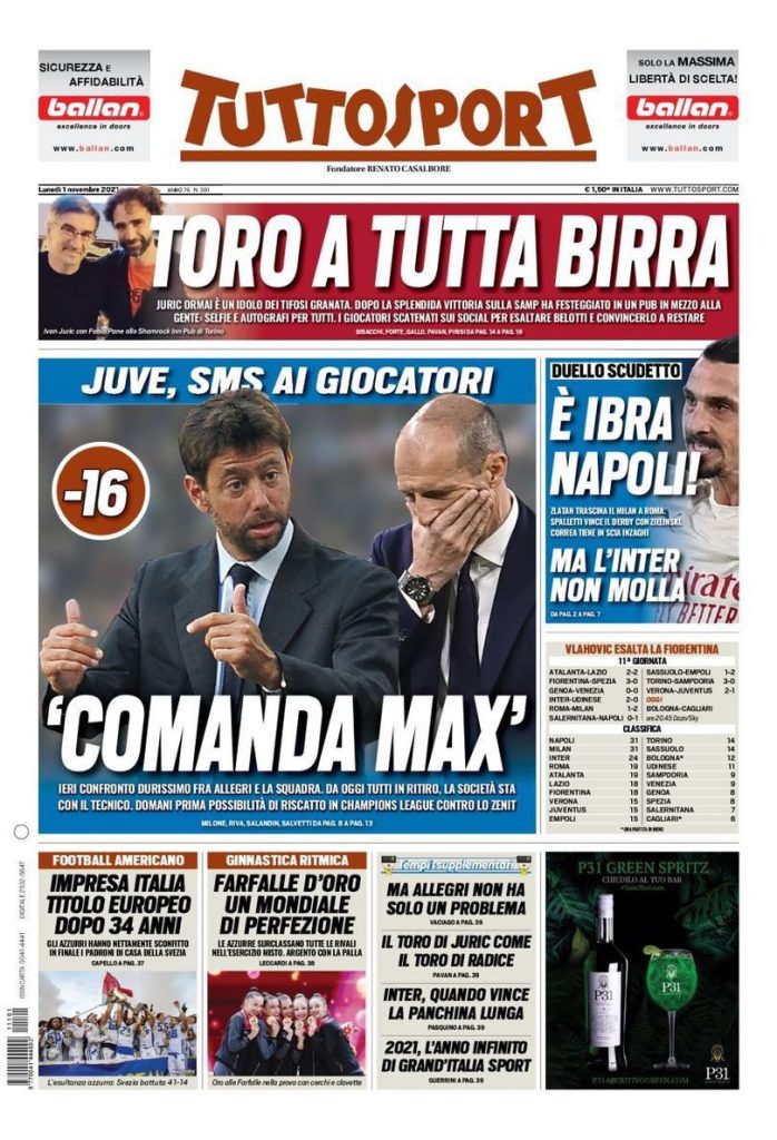 Rassegna stampa Juve: prime pagine quotidiani sportivi - 1 novembre 2021 45 WhatsApp Image 2021 11 01 at 07.52.10