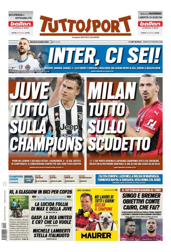 Rassegna stampa Juve: prime pagine quotidiani sportivi - 4 novembre 2021 45 WhatsApp Image 2021 11 04 at 07.58.58