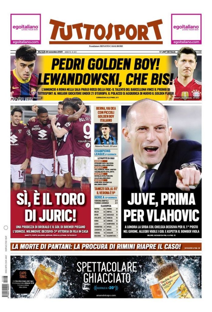 Rassegna stampa Juve: prime pagine quotidiani sportivi - 23 novembre 2021 44 WhatsApp Image 2021 11 23 at 07.40.03