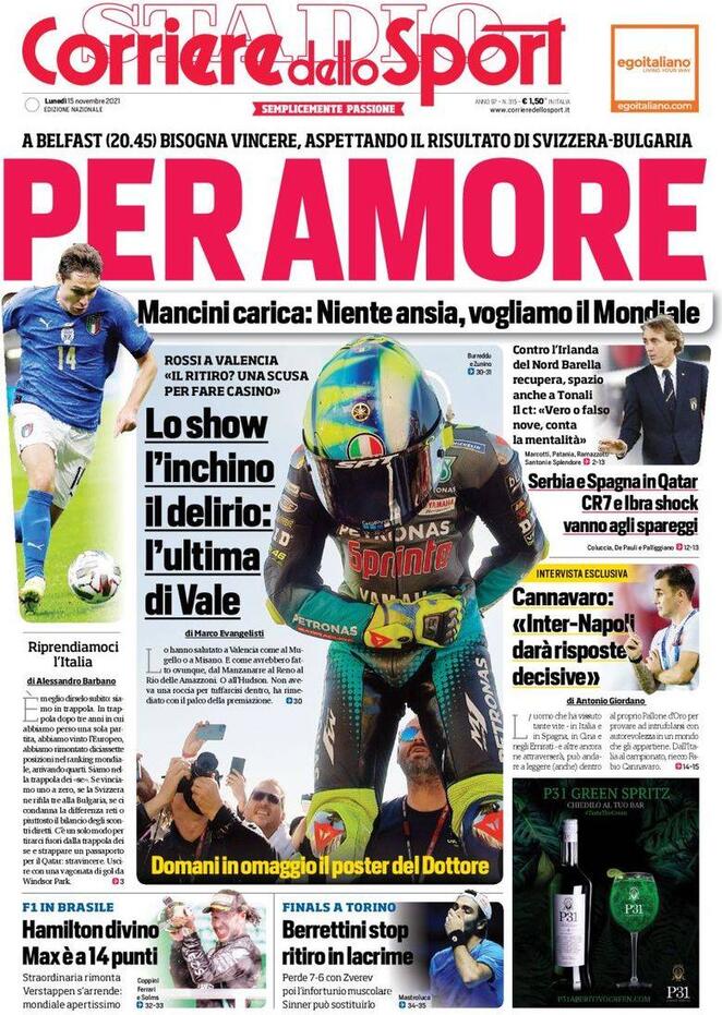 Rassegna stampa Juve: prime pagine quotidiani sportivi - 15 novembre 2021 45 corriere