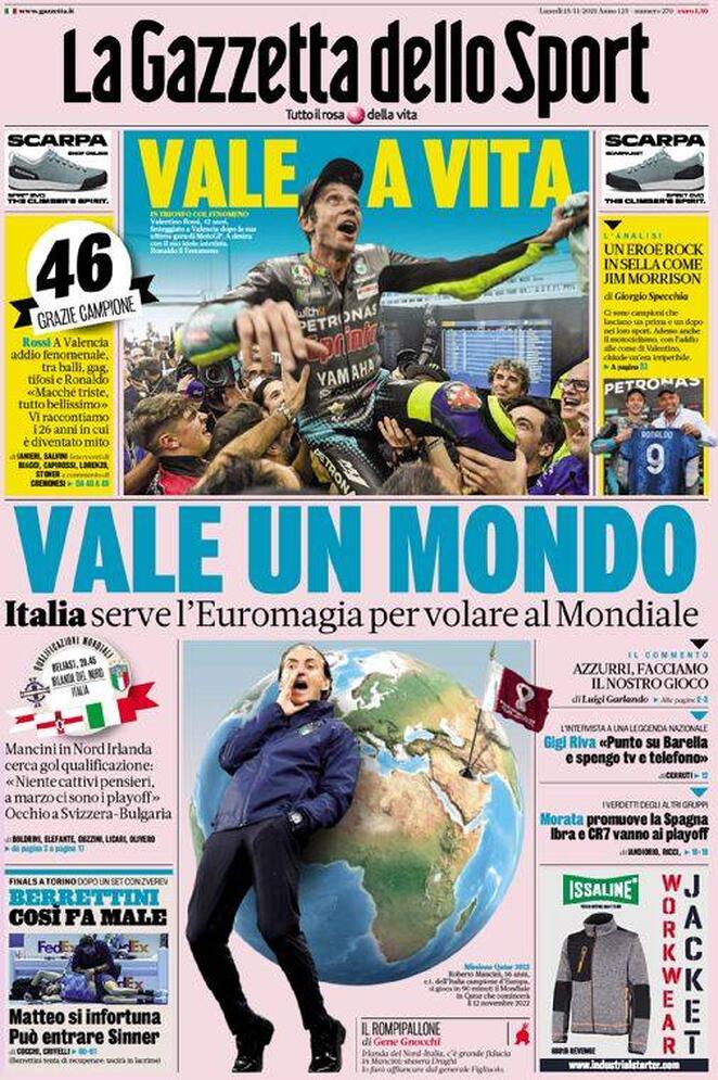 Rassegna stampa Juve: prime pagine quotidiani sportivi - 15 novembre 2021 44 gazzetta