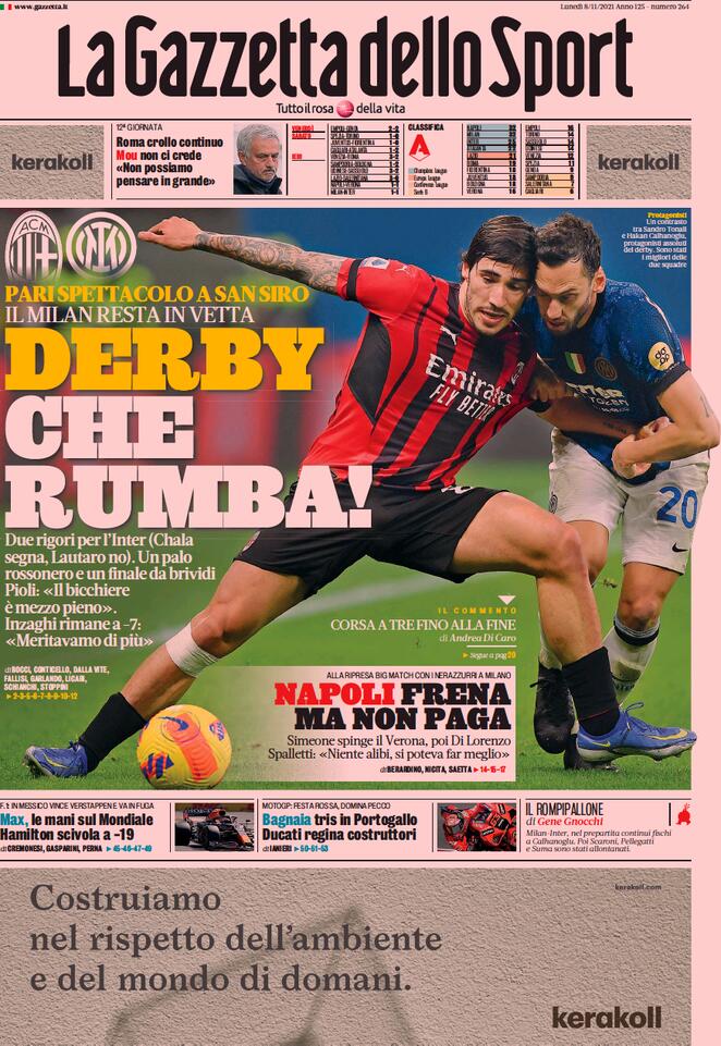Rassegna stampa Juve: prime pagine quotidiani sportivi - 8 novembre 2021 44 la gazzetta dello sport 2021 11 08 6188b22588bdd