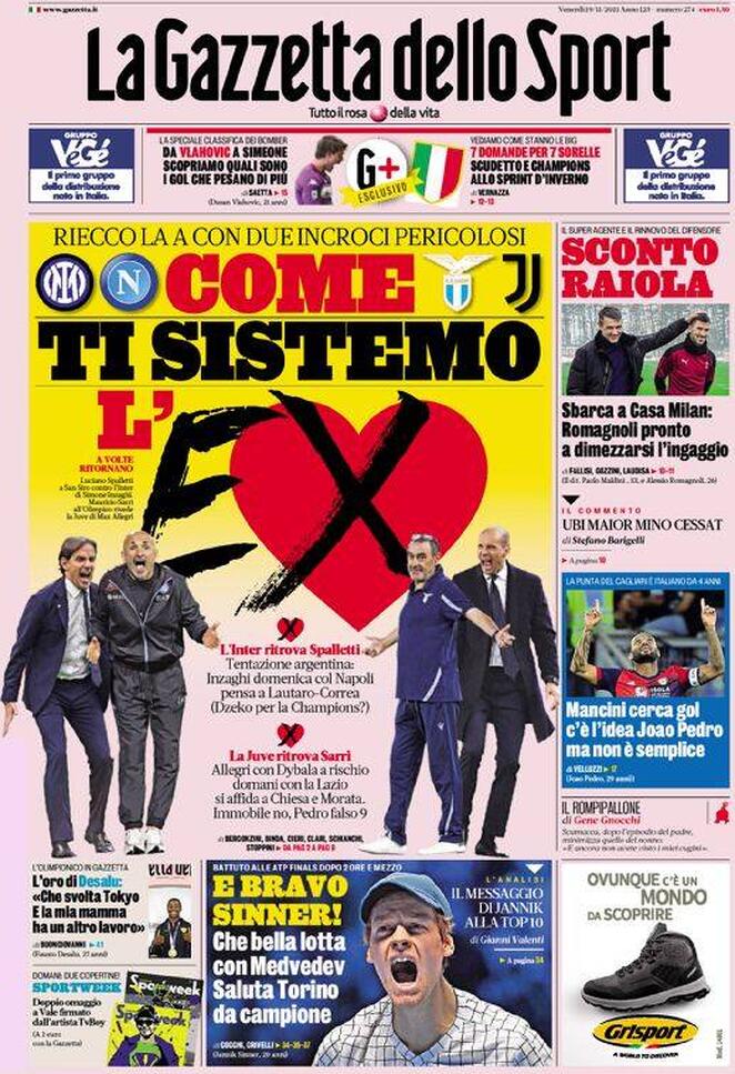Rassegna stampa Juve: prime pagine quotidiani sportivi - 19 novembre 2021 44 la gazzetta dello sport 2021 11 19 6196e7526074f