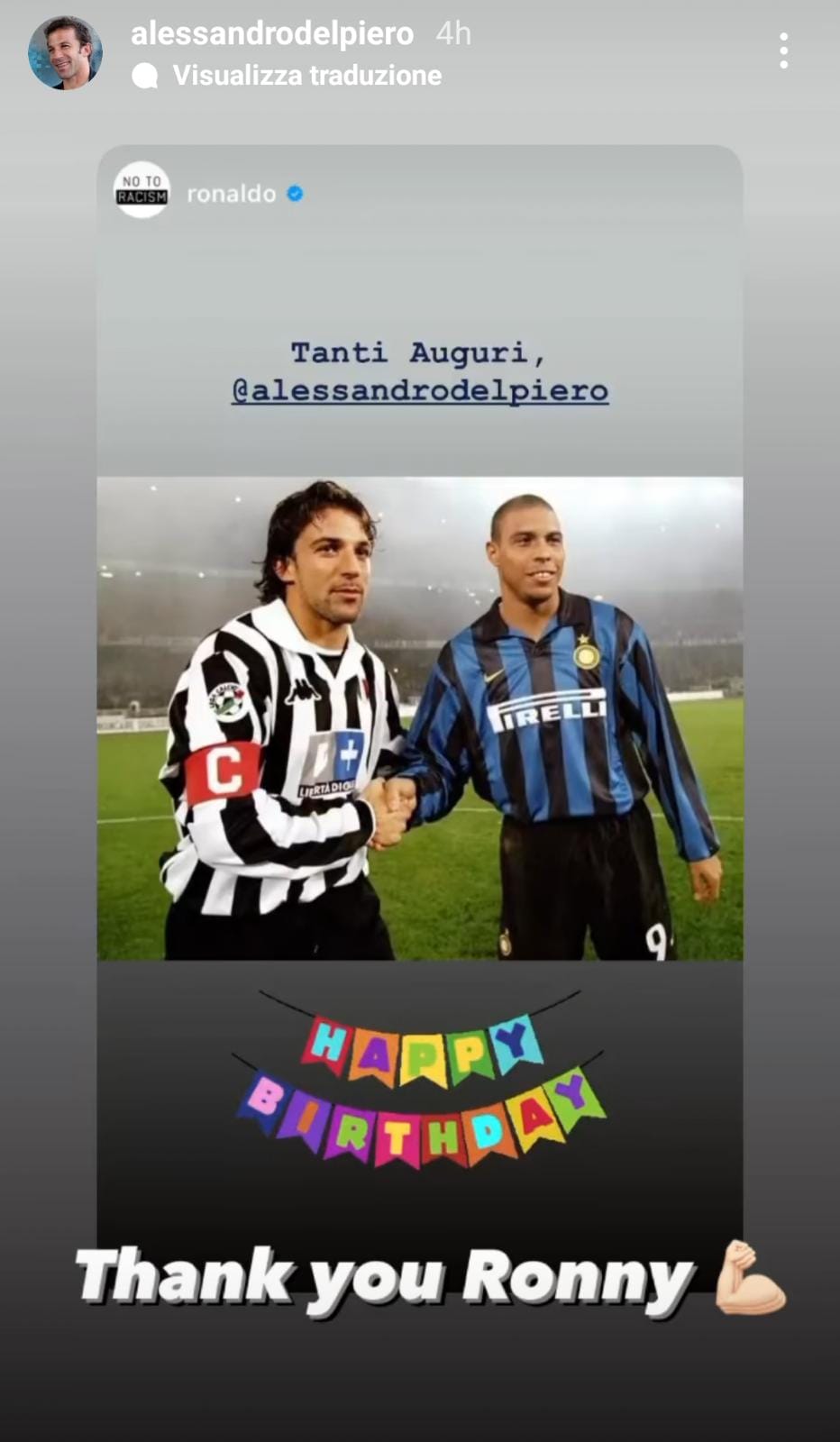 Compleanno Del Piero: da Locatelli a Ronaldo. Tutti gli auguri - GALLERY 41 ronaldo