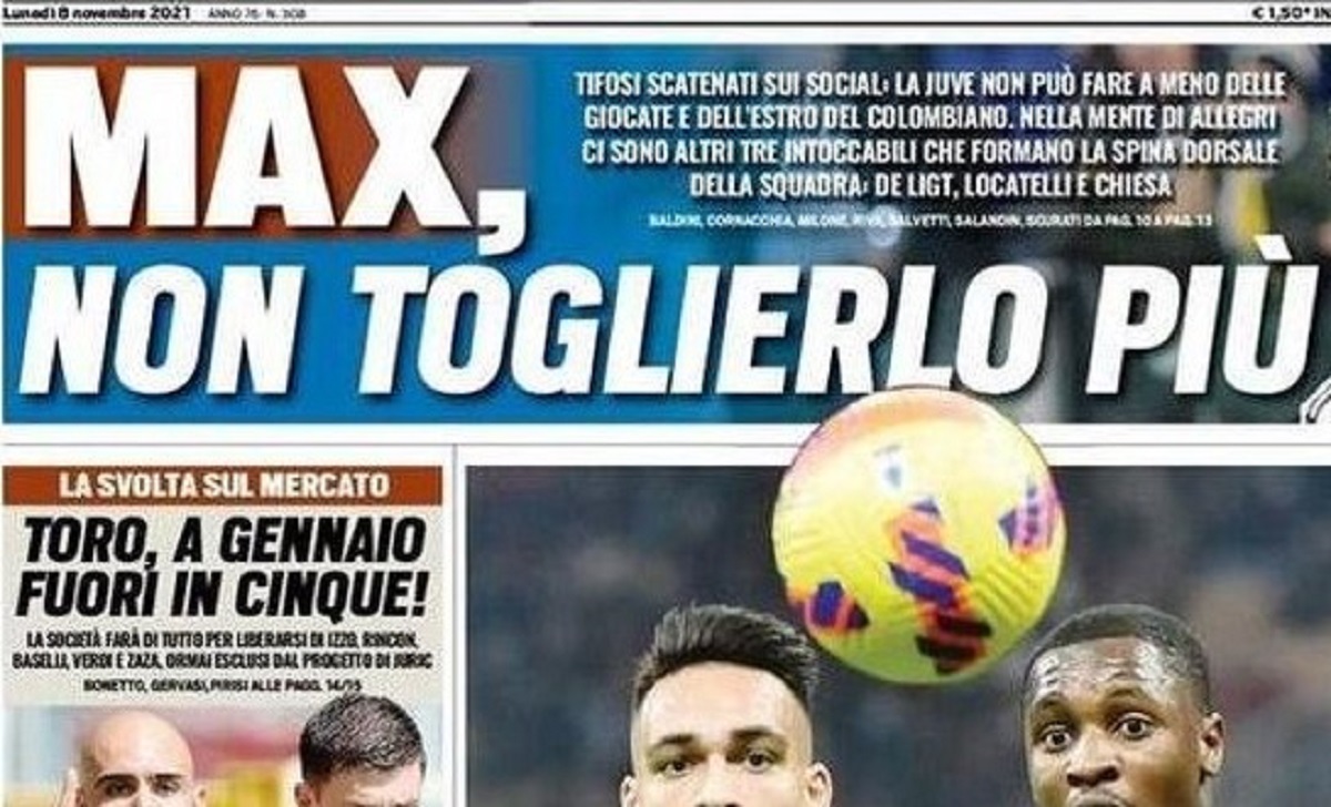 Rassegna stampa Juve: prime pagine quotidiani sportivi - 8 novembre 2021 42 ts