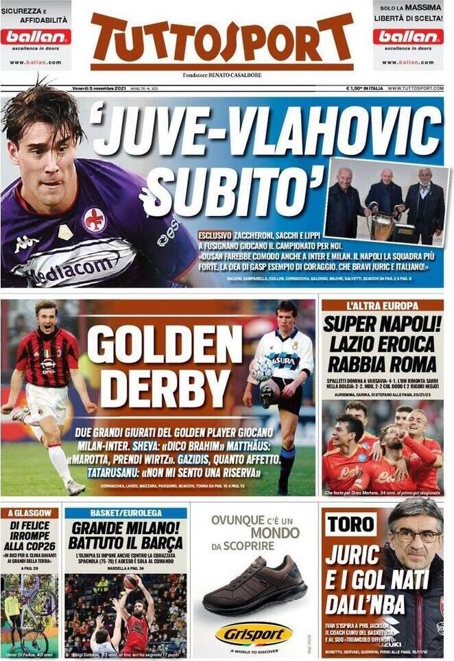 Rassegna stampa Juve: prime pagine quotidiani sportivi - 5 novembre 2021 43 tuttosport 2021 11 05 6184cc83339f0