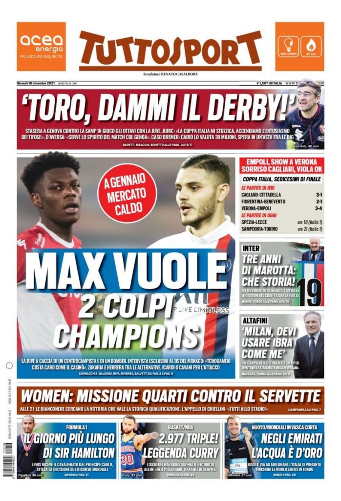 Rassegna stampa Juve: prime pagine quotidiani sportivi - 16 dicembre 2021 45 WhatsApp Image 2021 12 16 at 07.54.07