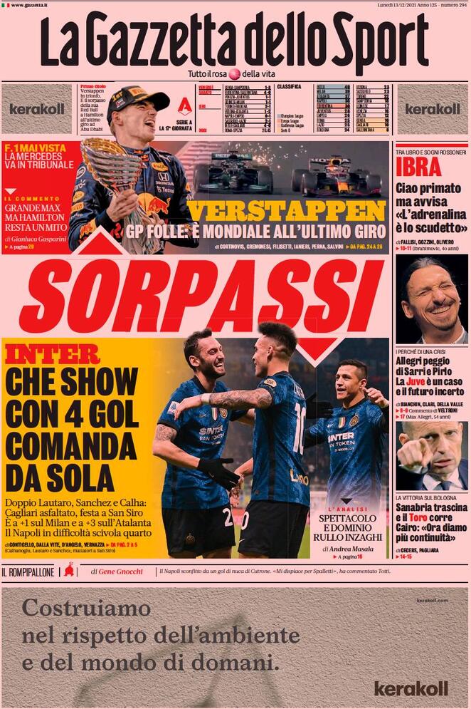 Rassegna stampa Juve: prime pagine quotidiani sportivi - 13 dicembre 2021 44 gazzetta 2