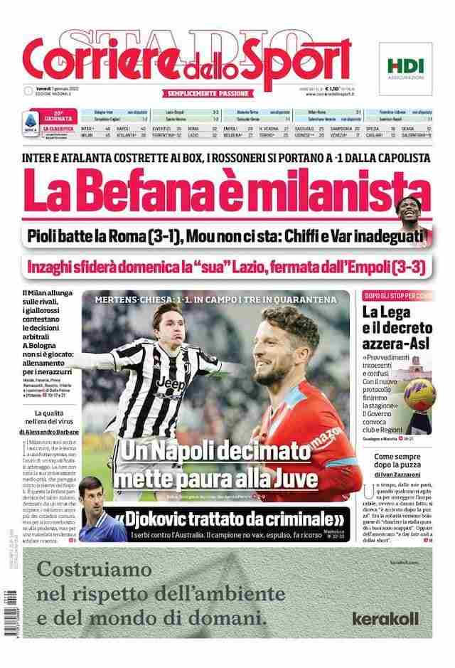 Rassegna stampa Juve: prime pagine quotidiani sportivi - 7 gennaio 2022 37 Corriere dello Sport 2