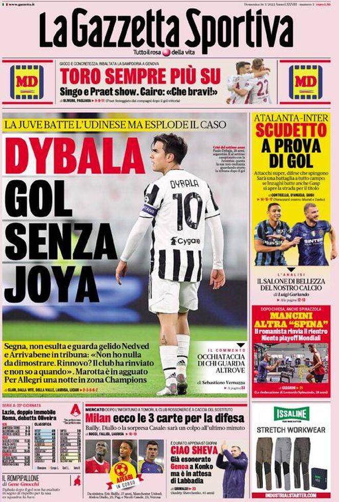 Rassegna stampa Juve: prime pagine quotidiani sportivi - 16 gennaio 2022 37 Gazzetta dello Sport 8