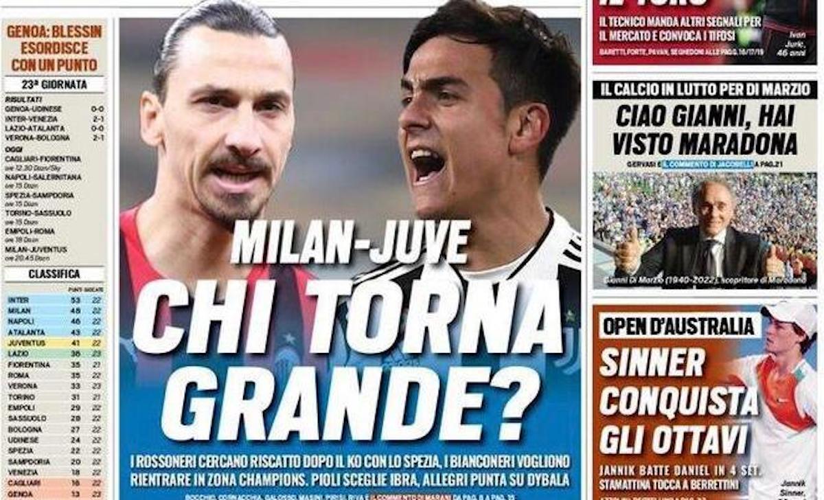 Rassegna stampa Juve: prime pagine quotidiani sportivi - 23 gennaio 2022 36 Tuttosport 00.38.25