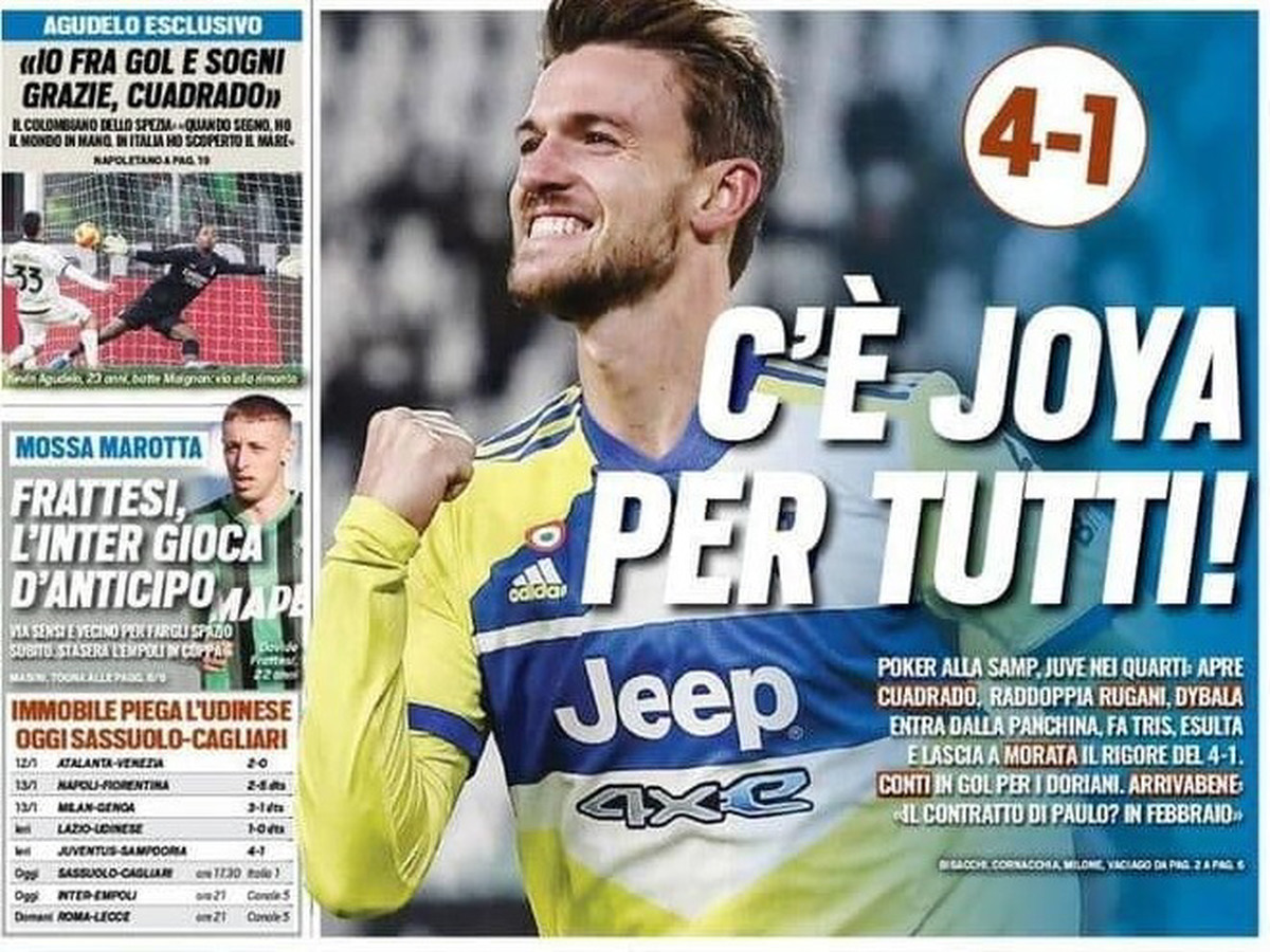 Rassegna stampa Juve: prime pagine quotidiani sportivi - 19 gennaio 2022 36 Tuttosport pp 1200x900 1