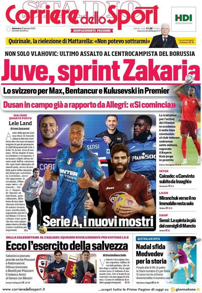 Rassegna stampa Juve: prime pagine quotidiani sportivi - 30 gennaio 2022 38 corriere dello sport 001029571