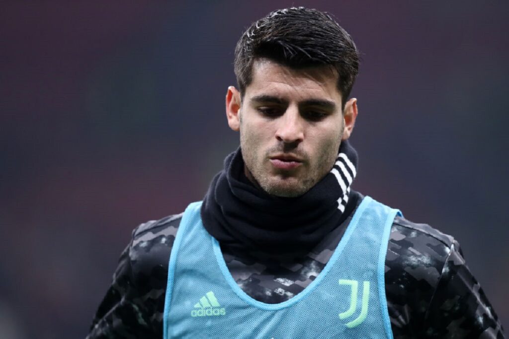 Alvaro Morata of Juventus Fc during warm up before the