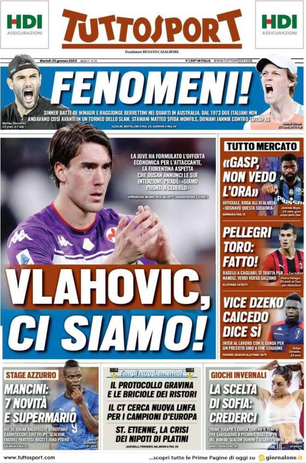 Rassegna stampa Juve: prime pagine quotidiani sportivi - 25 gennaio 2022 36 tuttosport 003848254