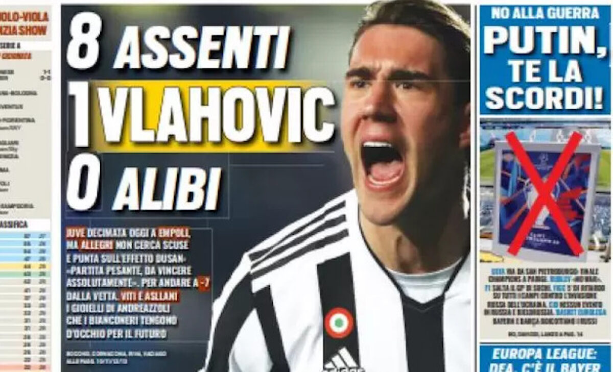 Rassegna stampa Juve: prime pagine quotidiani sportivi - 26 febbraio 2022 36 Copia di tuttosport 005949164 e1645833874434