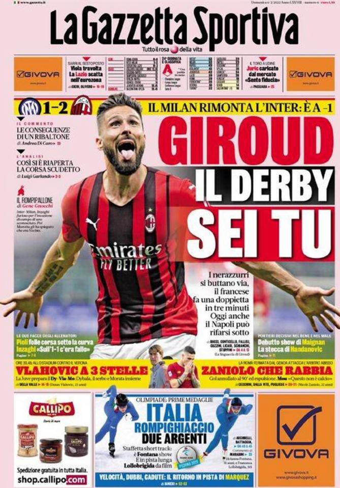 Rassegna stampa Juve: prime pagine quotidiani sportivi - 6 febbraio 2022 39 Gazzetta 1