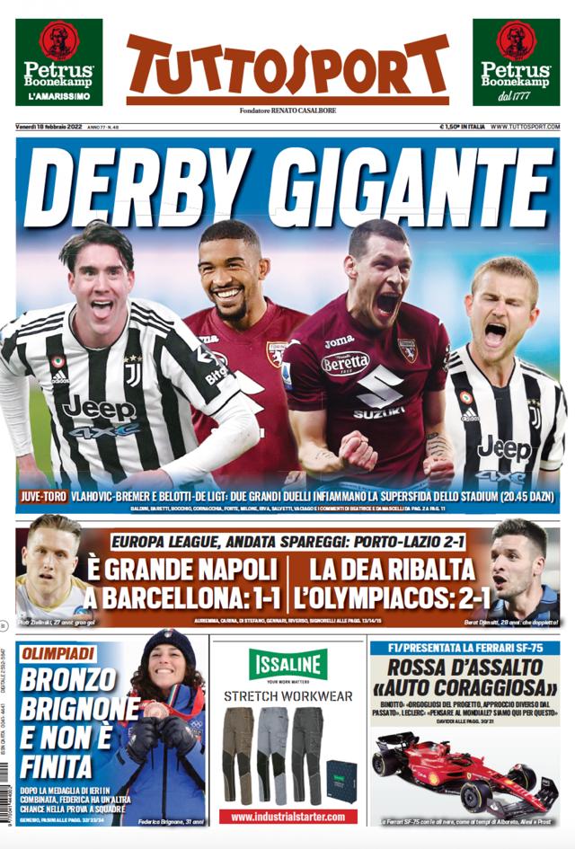 Rassegna stampa Juve: prime pagine quotidiani sportivi - 18 febbraio 2022 36 Tuttosport 5