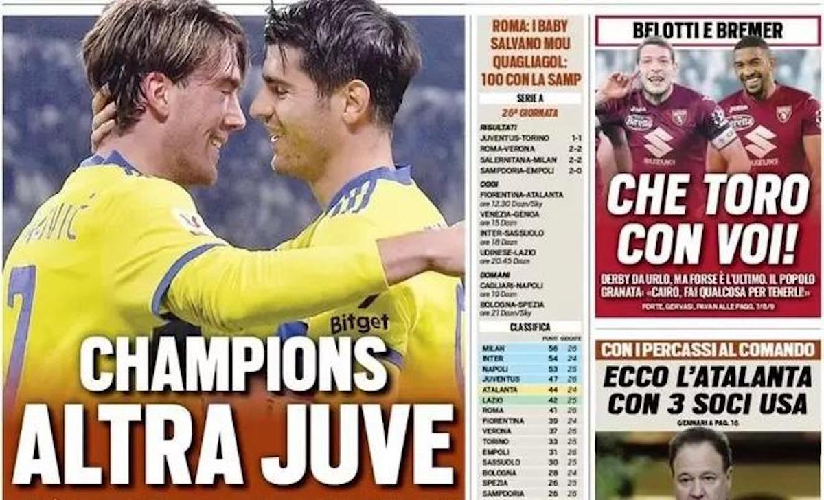 Rassegna stampa Juve: prime pagine quotidiani sportivi - 20 febbraio 2022 36 Tuttosport 6