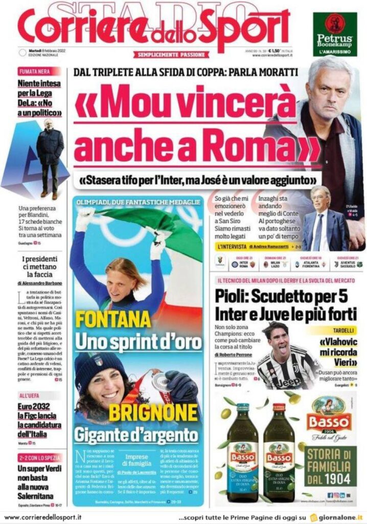 Rassegna stampa Juve: prime pagine quotidiani sportivi - 8 febbraio 2022 37 corriere dello sport 001229178